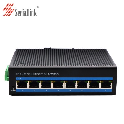 Seriallink 1000M SLK-W800 8 gigabit ports, industrial grade POE switch plug and play